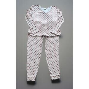 Soma Brushed Cozy Waffle Knit Pajama Jogger 2pc Set Falling Star Pink Lounge L